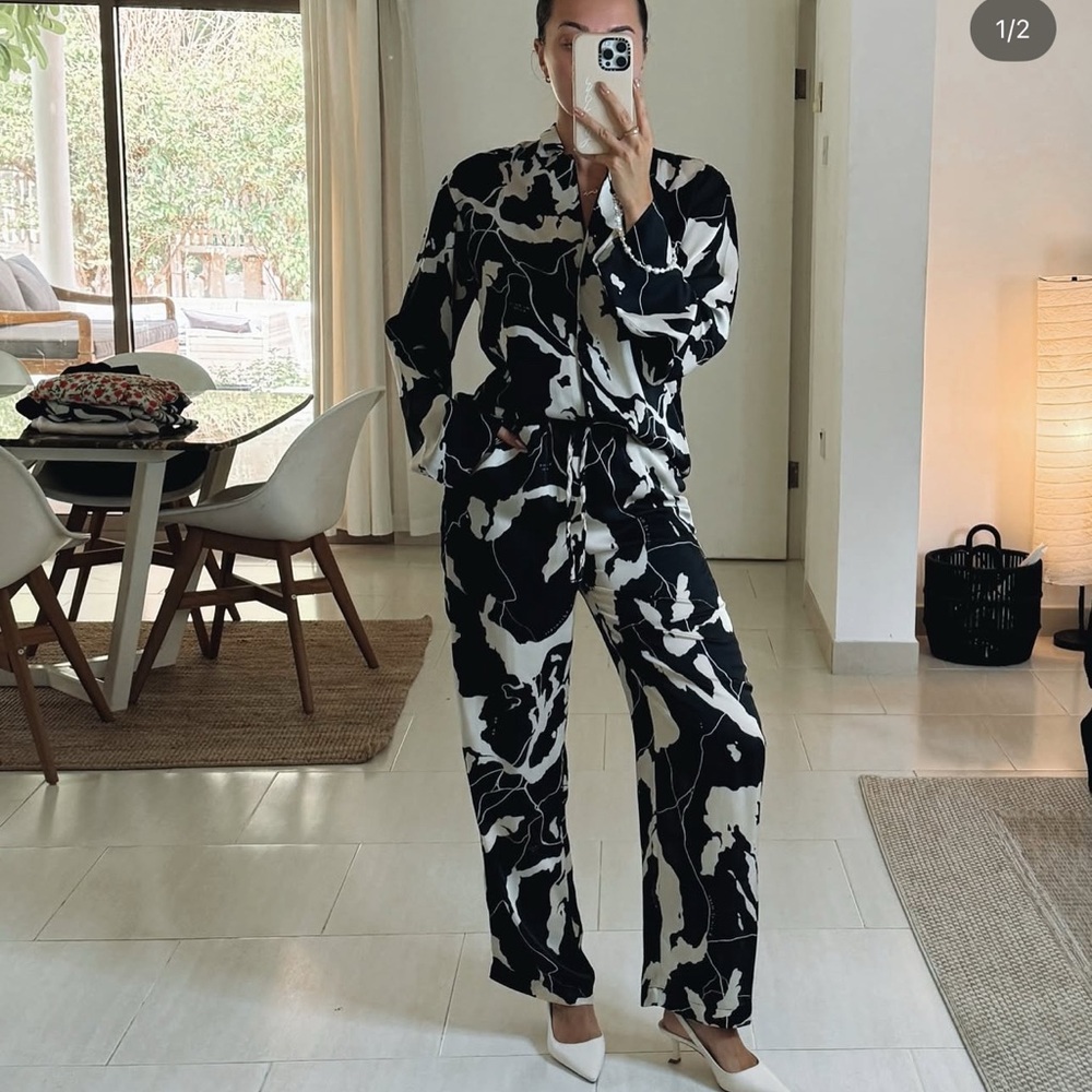 H&M Monochrome Abstract Jumpsuit